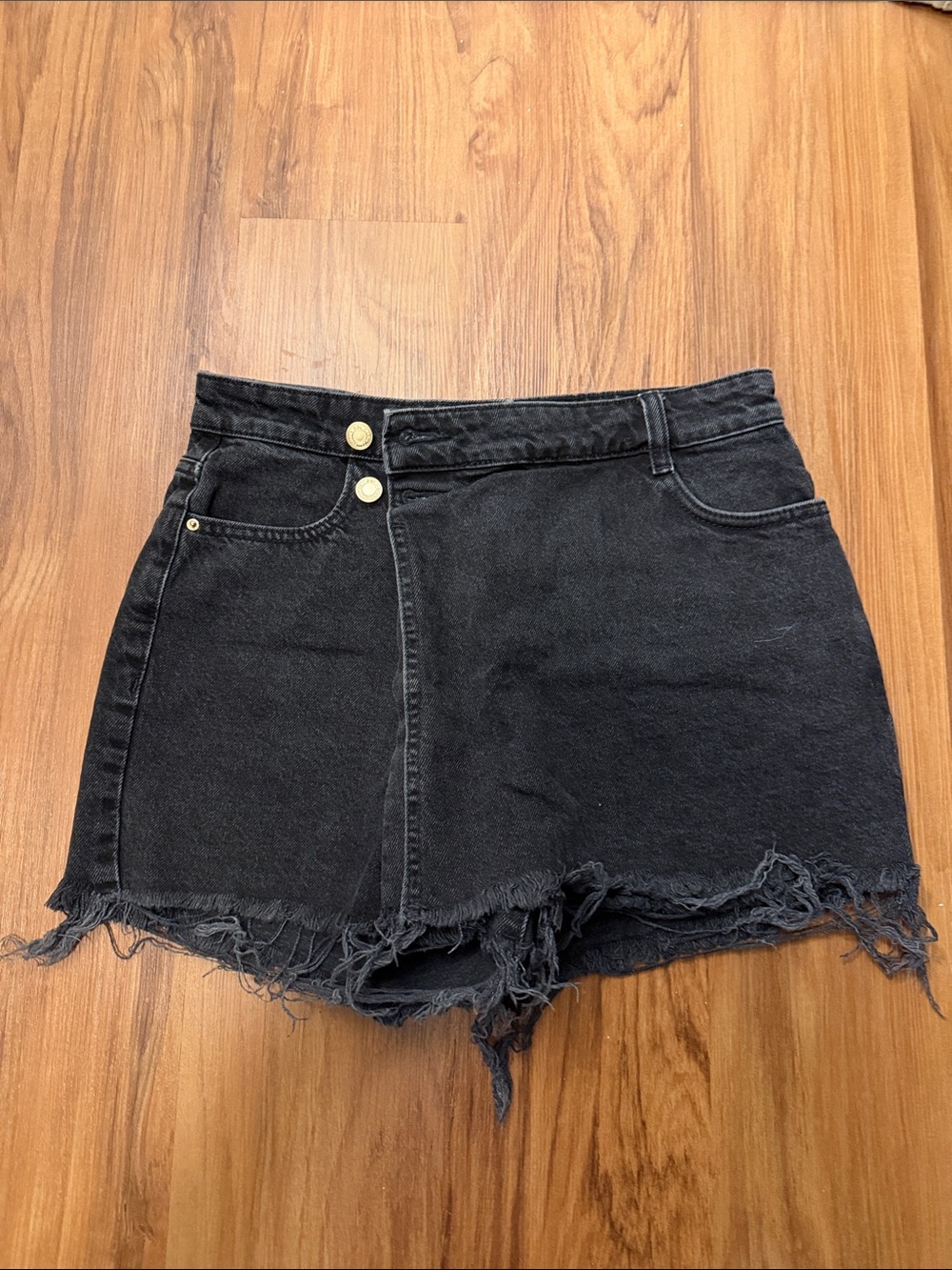 WOMENS ZARA DENIM WRAP SKORT